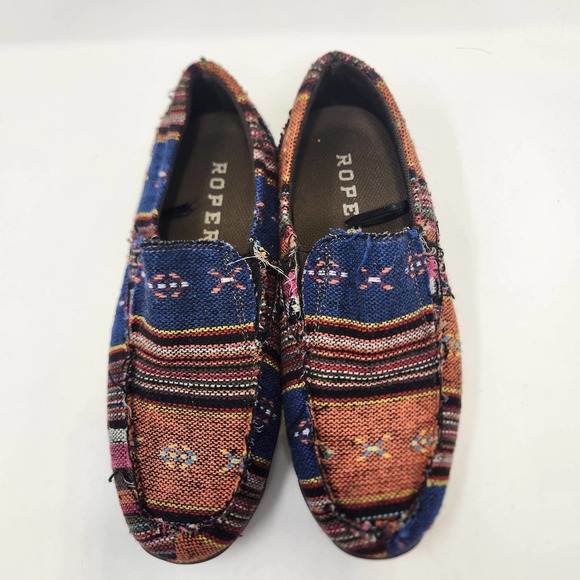 Roper Womens Woven Textile Slip On Flats Shoes Loafers Size 7.5 Southwestern - Picture 2 of 9